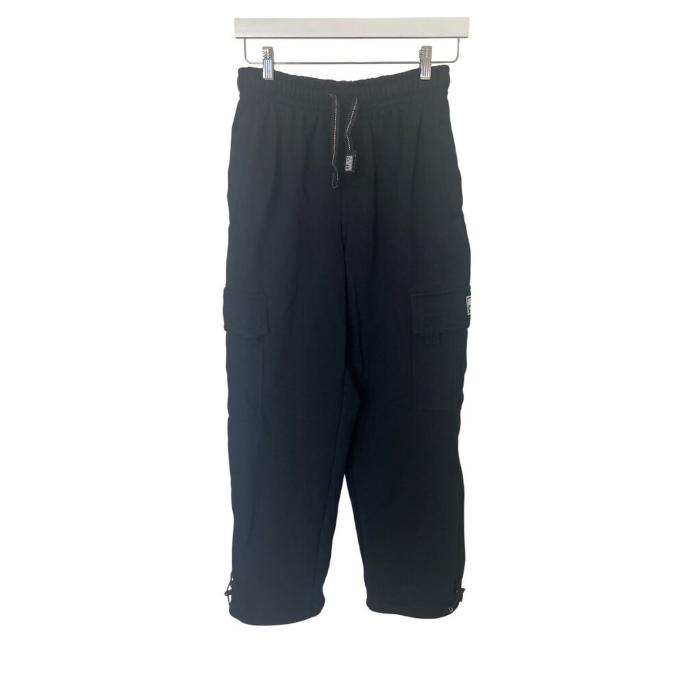 Pro Club Heavyweight Black Cargo Pants M Adjustable Waist & Hem